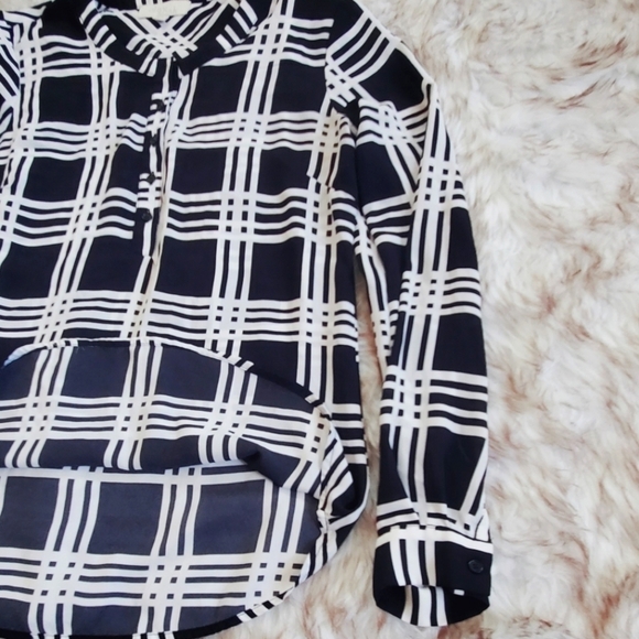 Checkered Crepe Chiffon Longsleeve Top 🌴 - Picture 8 of 9